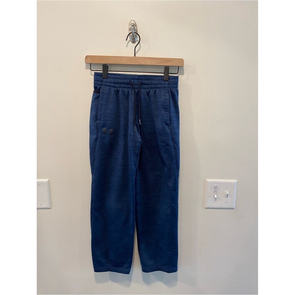Under Armour fleece lined joggers sweatpants size youth medium blue athletic